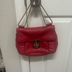 Chloe Red Leather Shoulder Bag